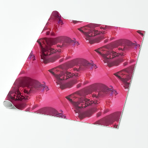 SEIZOENVRUCHTEN - PROSPERITEIT Fuchsia Red Pink Cadeaupapier