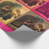 SEIZOENVRUCHTEN - PROSPERITEIT Rode roze gele drui Cadeaupapier (Hoek)