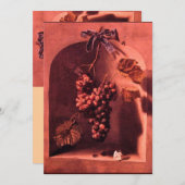 SEIZOENVRUCHTEN - PROSPERITEIT, roze rood bruin Aankondiging (Voorkant / Achterkant)