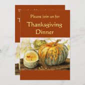 SEIZOENVRUCHTEN/PUMPKINES Thanksgiving Dinner Kaart (Voorkant / Achterkant)