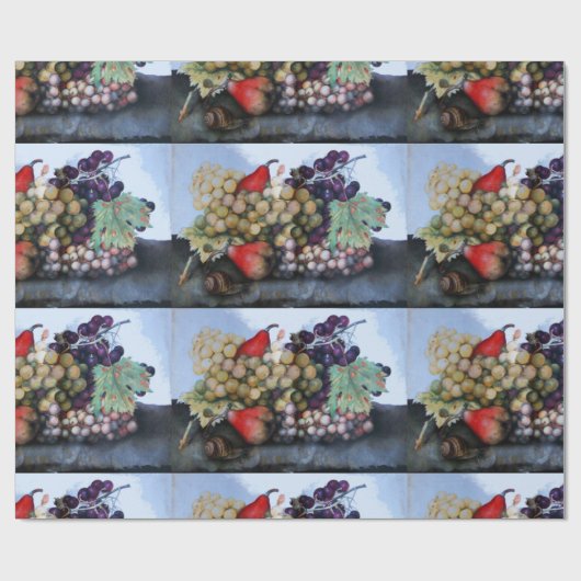 SEIZOENVRUCHTEN / RODE WITTE DRUIVEN EN DRUIVEN CADEAUPAPIER (Vlak)