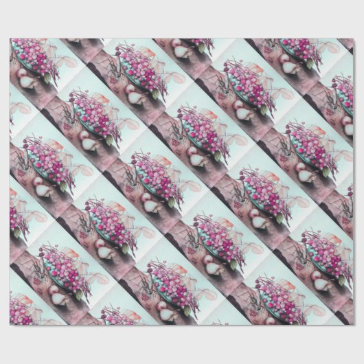 SEIZOENVRUCHTEN / STRAWBERRIA EN PEARS CADEAUPAPIER (Vlak)