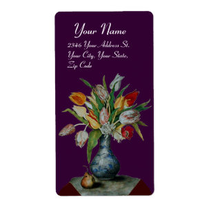 SEIZOENVRUCHTEN -TULIPS,paars Etiket