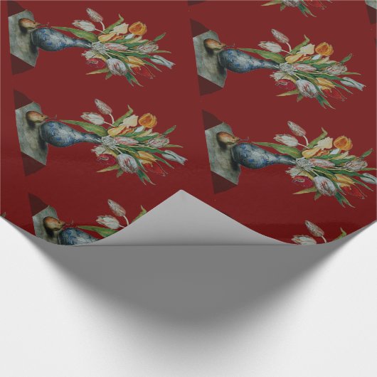 SEIZOENVRUCHTEN / TULIPS , rood Cadeaupapier (Hoek)