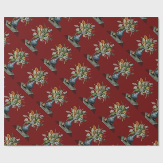 SEIZOENVRUCHTEN / TULIPS , rood Cadeaupapier (Vlak)