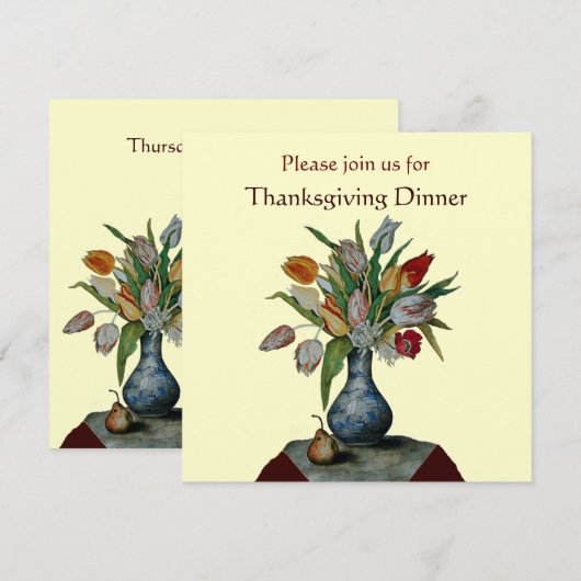 SEIZOENVRUCHTEN / TULIPS-Thanksgiving Dinnergoud Kaart (Voorkant / Achterkant)