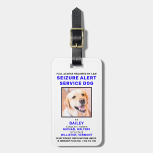 Seizure alarmservice Dog Photo ID Badge Bagagelabel