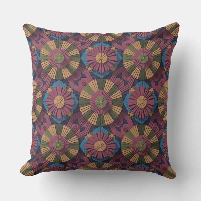 Sekar Kala Mozaïek 3D Batik Motief Kussen (Voorkant)