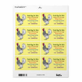 Sekel cartoon vers ei-teken voor verkoop etiket (Full Sheet)