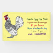 Sekel cartoon vers ei-teken voor verkoop spandoek (Horizontaal)