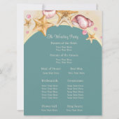 Sekells en Aqua Colored Accents Wedding Program Kaart (Achterkant)