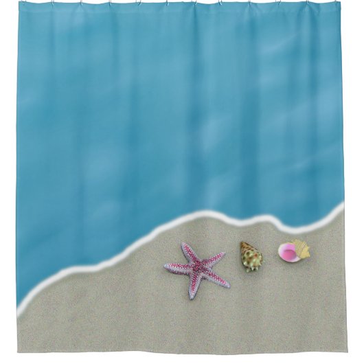 Sekells en zand douchegordijn (Voorkant)