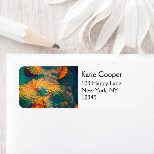 Sekells en zand etiket (Insitu)