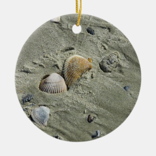Sekells en zand keramisch ornament (Voorkant)