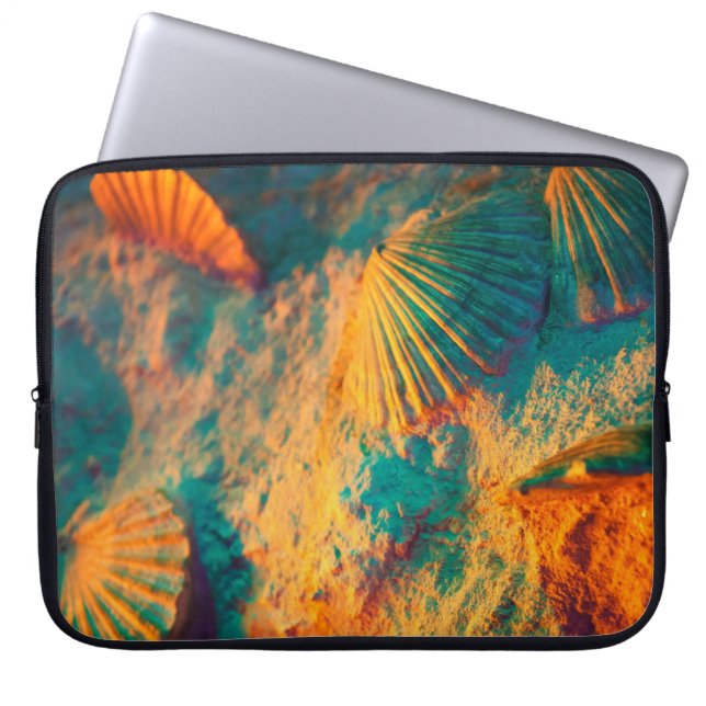 Sekells en zand laptop sleeve (Voorkant)