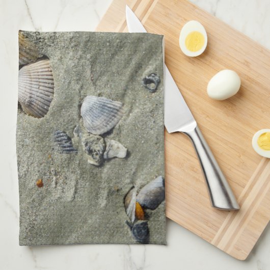 Sekells en zand theedoek (Quarter Fold)