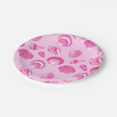 Sekells - Fuchsia roze en wit Papieren Bordje (Gekanteld)