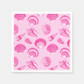 Sekells - Fuchsia roze en wit Servetten (Voorkant)