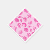 Sekells - Fuchsia roze en wit Servetten (Hoek)