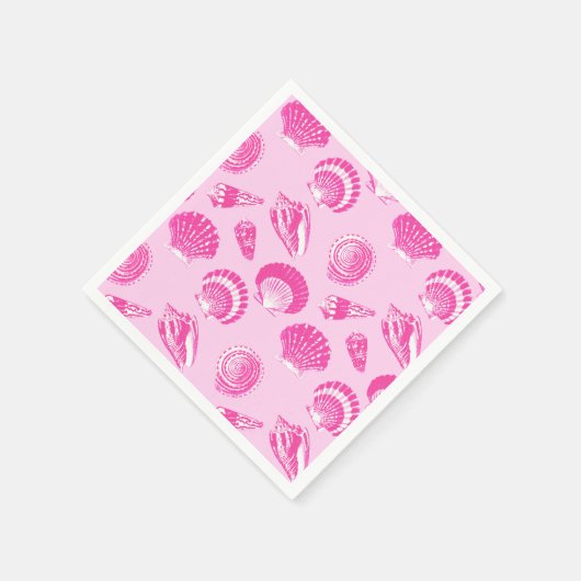 Sekells - Fuchsia roze en wit Servetten (Hoek)