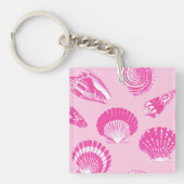 Sekells - Fuchsia roze en wit Sleutelhanger (Voorkant)