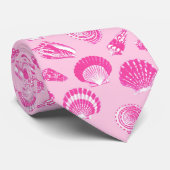 Sekells - Fuchsia roze en wit Stropdas (Opgerold)