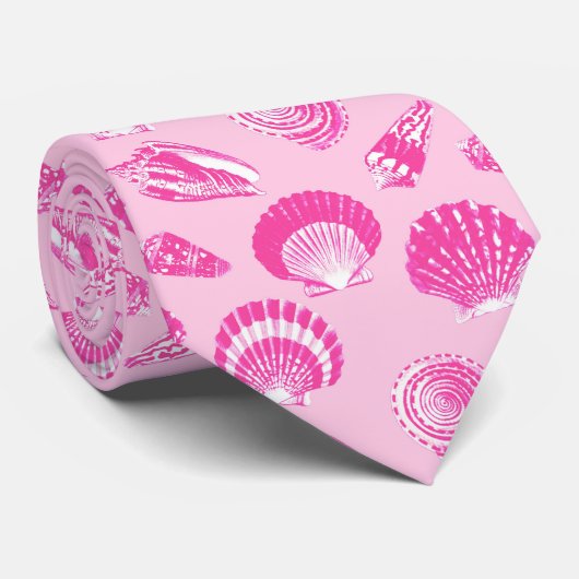 Sekells - Fuchsia roze en wit Stropdas (Opgerold)