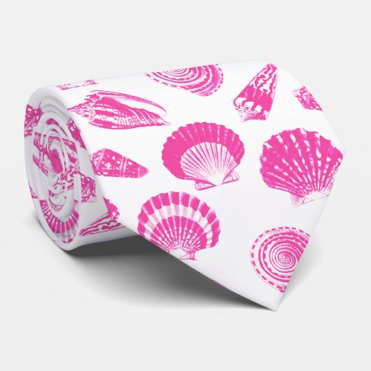 Sekells - Fuchsia roze en wit Stropdas (Opgerold)