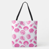 Sekells - Fuchsia roze en wit Tote Bag (Achterkant)