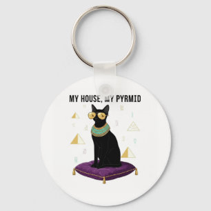 Sekhment Egyptische Kat Bastet Godin Piramide Sleutelhanger