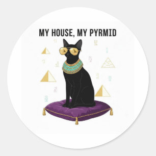 Sekhment Egyptische Kat Bastet - Mijn Huis Mijn Pi Ronde Sticker