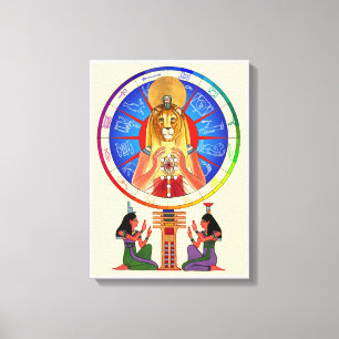 Sekhmet balanceert tijd canvas afdruk