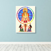 Sekhmet balanceert tijd canvas afdruk (Insitu (Houten vloer))