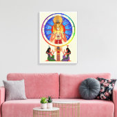 Sekhmet balanceert tijd canvas afdruk (Insitu (Woonkamer))
