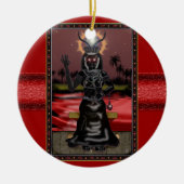 sekhmet-bint-em-ra keramisch ornament (Voorkant)