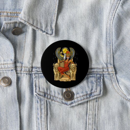 Sekhmet Egyptian Lioness Goddess Ronde Button 7,6 Cm (In situ)