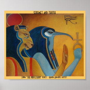 Sekhmet en Thoth Poster