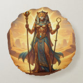 Sekhmet – Lion-Headed War Goddess´3 Rond Kussen (Achterkant)