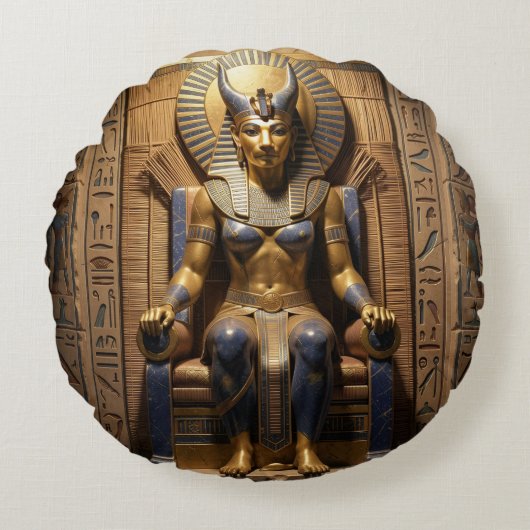 Sekhmet – Lion-Headed War Goddess Rond Kussen (Voorkant)