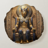 Sekhmet – Lion-Headed War Goddess Rond Kussen (Achterkant)