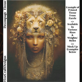 Sekhmet Lioness Goddess Portrait EW1 Decoupage Tissuepapier