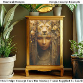 Sekhmet Lioness Goddess Portrait EW1 Decoupage Tissuepapier