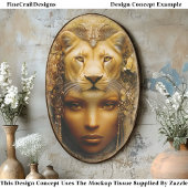 Sekhmet Lioness Goddess Portrait EW1Z Decoupage Tissuepapier