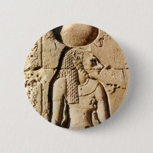 Sekhmet Lioness Hieroglyphic Ronde Button 5,7 Cm