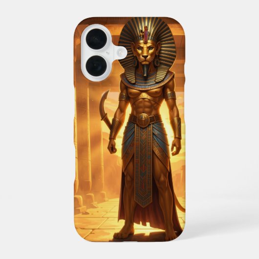 Sekhmet – Löwenköpfige Kriegsgöttin´2 iPhone 16 Hoesje (Achterkant)