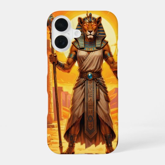 Sekhmet – Löwenköpfige Kriegsgöttin iPhone 16 Hoesje (Achterkant)