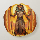 Sekhmet – Löwenköpfige Kriegsgöttin Rond Kussen (Achterkant)