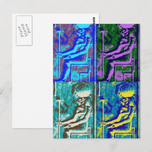 Sekhmet popart Briefkaart (Voorkant / Achterkant)