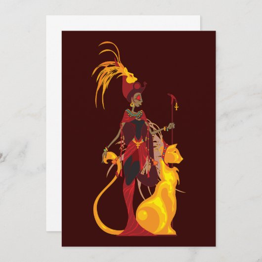 Sekhmet-uitnodigingen Kaart (Voorkant / Achterkant)