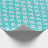 Sekreet en bleke blauwe cirkels herhalen cadeaupapier (Hoek)